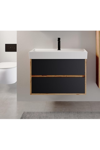 Denko Forever 80 Cm Antrasit Banyo Dolabı Takımı Antrasit