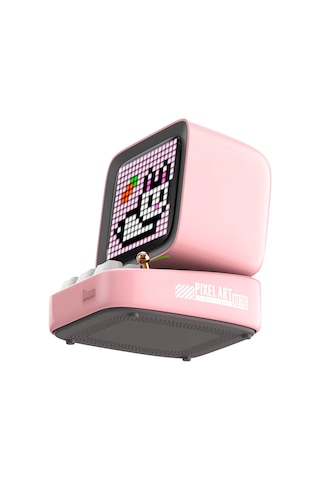 Divoom Ditoo Pro Pembe Piksel LED Ekranlı Uygulama Kontrollü Akıllı Bluetooth Hoparlör