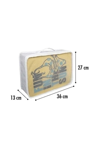Valiz İçi 6'lı Düzenleyici Organizer Set Gri Çizgili Gri