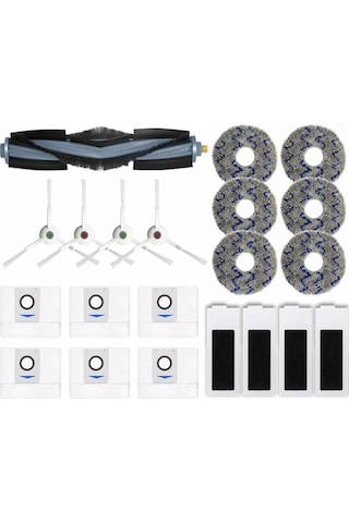 Ecovacs Deebot T20 Omni Ana Yan Fırça Paspas Bezi Filtre Toz Torbası İçin