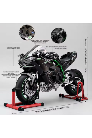 Kawasaki H2r 1/6 Motor Maket - İsikli Sesli Benzinli Egzoz Dumanli Videoyu İzleyin