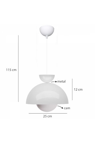 Homing Nuuq Camlı Metal Sarkıt 241340 Beyaz