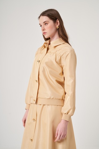 Oe25y939638 Omelya Tafta Bomber Ceket Tereyağı