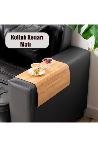 Porsima 220027 Bambu Koltuk Matı Katlanabilir Yan Sehpa