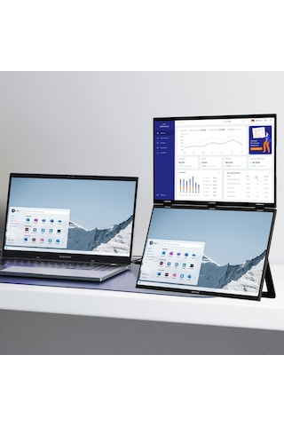Z18W 2x18.5" Çift Ekran 1920*1080 120Hz Full HD IPS Panel 100% sRGB 300Cd/m² Taşınabilir Monitör