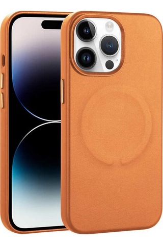 Apple Uyumlu iPhone 14 Pro Max Kılıf PU Deri Magsafe Wireless Şarj Özellikli Derix Kapak