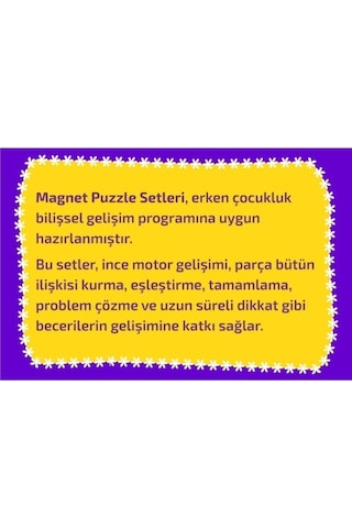 Yükselen Zeka 2+ Yaş Magnet Puzzle Dikkat Geliştiren Zeka Oyunu Ve Cırt Cırtlı Etkinlik Kitabım