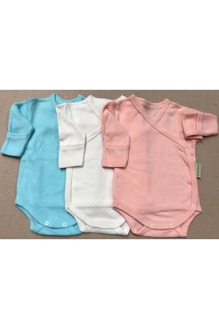 Özdemirlitekstil Bebelino Çıtçıtlı Badi Kruvaze (3'Lü Paket) (456566669) Çok Renkli