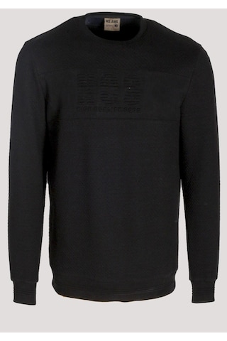 Erkek Sweatshirt Siyah Kabartma Baskılı Bisiklet Yaka Logo Detay Cotonel Kumaş Sweat Ncs Jeans 1614-siyah Siyah