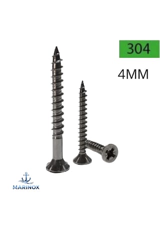 4 Mm Paslanmaz Sunta Ağaç Vidası Çeşitleri A2 Aısı 304 Kalite - 50 Adet 4 x 40