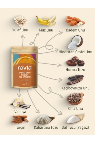 Ravla Badem Unlu Pankek Toz Karışımı 230 G
