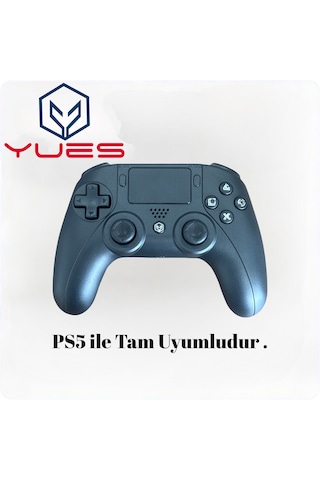 Yues Ps5 Uyumlu Dualsense Kablosuz Oyun Kolu Titreşimli, Şarjlı, Type-c Siyah 2 Yıl Garanti 1 Adet