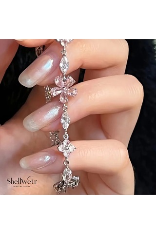 Sakurra Çiçekli Bileklik Sevgililer Günü , Annenize Verilecek En Güzel Gümüş Kapalama Hediye Çok Renkli