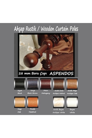 Ahşap Rustik,  Halkalı + Raylı