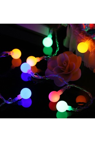 Suofeng Usb Led Toplum Işığı Dış Mekan Kamp Dekorasyonu - Renkli Toplar, 10m 80 Işık, Sürekli Açık Modu