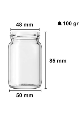 8 Adet 105 Ml Baharatlık Mama Şekerleme Çok Amaçlı Metal Kapaklı 105 Cc Kısa Cam Kavanoz Siyah