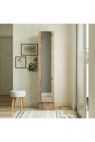 Robin Home Vegas Serisi No 14 Aynalı Ayakkabılık Dolap Açık Kahverengi