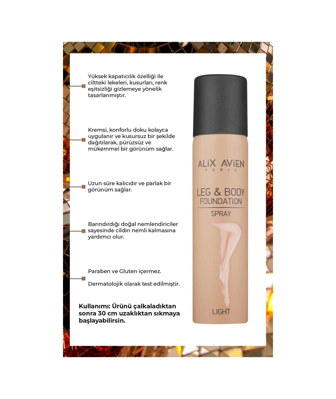 Alix Avien Uzun Süre Kalıcı Suya Dayanıklı Yüksek Kapatıcı Nemlendirici Etkili Işıltılı Bacak Fondöteni Seti 02