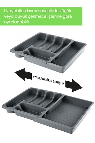 Grimor Life Uzayabilen Ayarlanabilir Pratik Çekmece İçi Kayar Kaşıklık