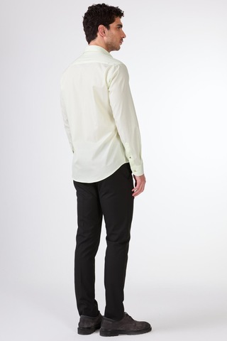 Dufy Yeşil Erkek Slim Fit Desenli Brent Yaka Uzun Kol Gömlek - 102564 Yeşil