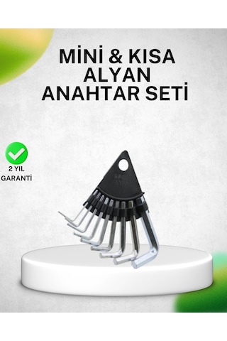 9 Parça Alyan Anahtar Seti Isıl İşlem Görmüş Dayanıklı Çelik
