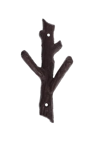 Suntek Dökme Demir Ağaç Dalı Duvar Askısı Hediyelik Giysi Kahverengi