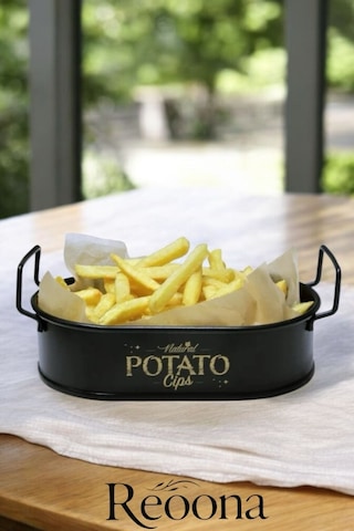 Patato Mini Oval Patates & Cips Sunumluk 21 Cm 1 Adet Siyah Siyah Patato Mini Oval Patates & Cips Sunumluk 21 Cm 1 Adet Siyah Siyah