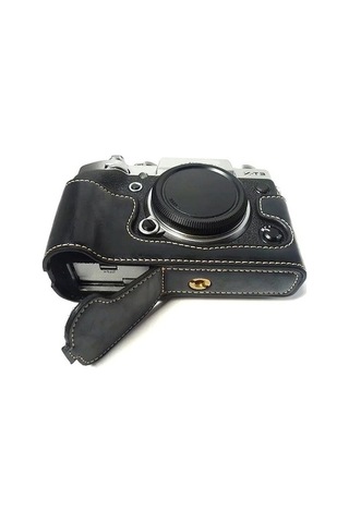 Pazly Fujifilm X-t3 Dijital Kamera Siyah Pu Deri Alt Kasa, Pil Açmalı Yarım Kapak