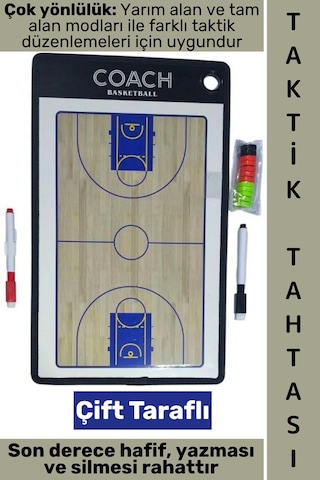 Basketboltaktik Profesyonel Amatör Tam Yarı Saha Çift Taraflı Mıknatıslı Basketbol Taktik Tahtası