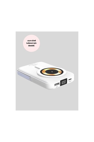 Manyetik Kablosuz Powerbank 22.5w Hızlı Şarj Lcd Ekranlı Çok Renkli 07784278