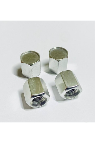 Tüm Araçlara Uyumlu Alüminyum Sibop Kapağı 4'lü Set Gri