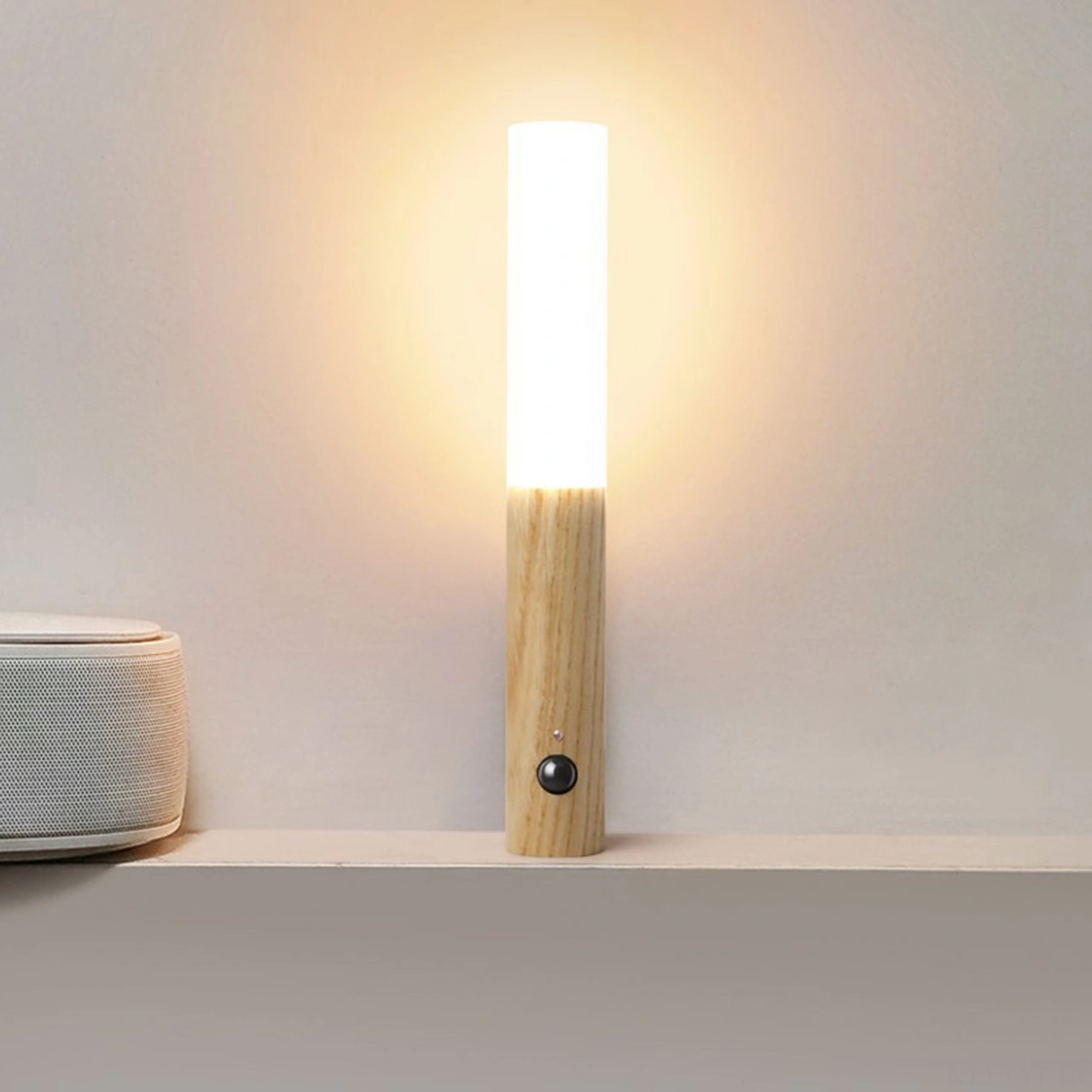 Youtek Kestane Ahşap Akıllı Gece Lambası - Işık Ve Kızılötesi Algılama, 4m Menzil, 800mah Pil, 2700-3000k Islak Beyaz Işık Diğer