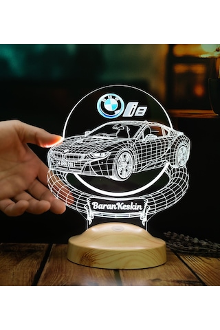 Bmw İ8 Tutkunlarına Özel 3d Kişiye Özel Led Lamba Bmw İ8 Araba Hediyesi - 2014 2020