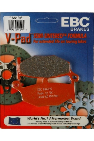 Ebc Fa419v 2006-2010 Suzuki Gsr 600 Uyumlu Arka Fren Balatası Yarı Sinterli Balata