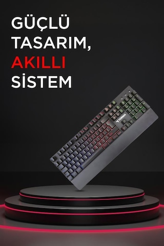 Torima TK-10 Kablosuz Mekanik Hisli Şarj Edilebilir RGB Işıklı Wireless Gaming Klavye