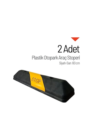 2'li Set Plastik Oto Park Araç Stoperi 60 Cm Siyah-sarı Kompakt Model-689
