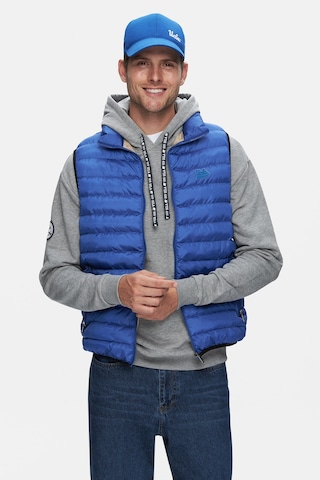 Blume Mavi Fermuarlı Ve Cepli Polyester Standard Fit Erkek Yelek Mavi