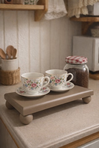 Çakıl Taşı 17x25 Cm Top Ayaklı Ahşap Sunumluk, Dekoratif Stant, Baharat Stant Çam Ve Kayın Masif Taş