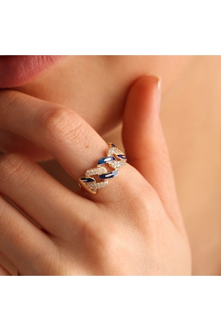 Mineli Gurmet Altın Yüzük T12420 Renkli