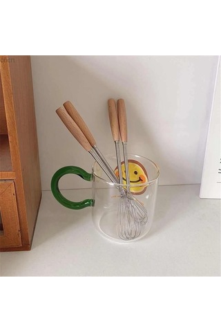 Yuntech01 Ahşap Saplı Paslanmaz Çelik Mini Çırpıcı - 20.5 Cm, Evde Pastane Kalitesi Karışımlar İçin Diğer