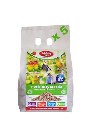 Bonny Nice Kanarya Muhabbet Papağan Kuş Kumu Kafes Altlığı 3 l X5