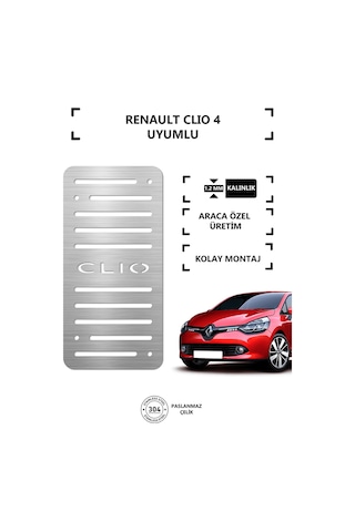 Renault Clıo 4 Ayak Dinlendirme Pedalı Krom Ayak Dayama Pedalı