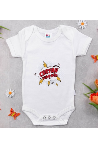 Bk Kids Ceryan Kaçağı Tasarımlı Beyaz Bebek Body Zıbın-1 Çok Renkli