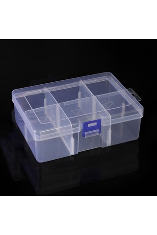"balıkçı Teçhizat, Sanat Malzemeleri Ve Takı İçin Şeffaf Organizatör Kutusu - Kompakt Masaüstü Depolama Çözümü" Empty Box With Division Plate