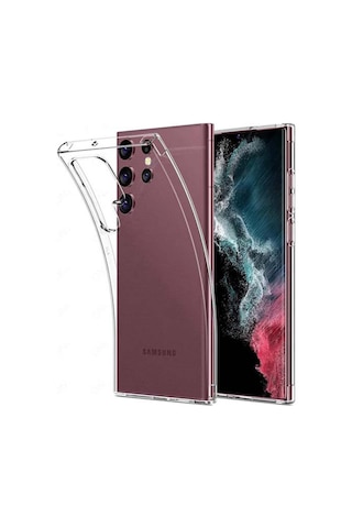 Samsung Galaxy Uyumlu S22 Ultra 1mm Silikon Şeffaf Kapak