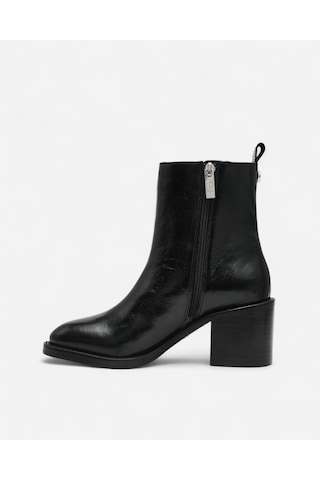 Steve Madden Slender Black Leat Kadın Siyah Topuklu Bot Slender