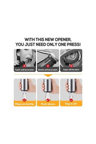 Premium Bira Şişe Açacağı, Paslanmaz Çelik, Otomatik Şarap Barmen Aracı, Basın Ve Patlatma Kapağı Açık, İçilebilir, Zarar Vermez, Mutfak Ev Bar Restoran Ev Aletleri İçin Hızlı Açılan Kapak