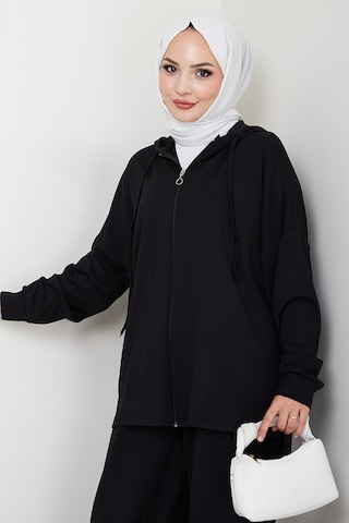 Kapüşonlu Oysho İkili Takım 1609 - Siyah Siyah