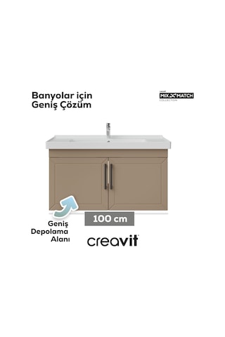 Creavit D20 100 Cm Kapaklı Lavabo Dolabı Dafne Lake Dafne