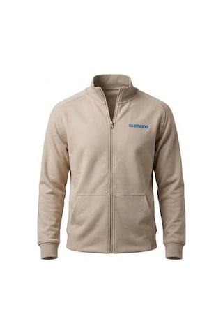 Shimano Wear Beige Zipper Polar Sweatshirt Bej